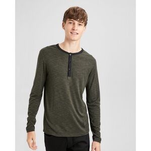 Theory Men’s Ringer Snap Henley Soft Long as levee Casual Shirt Size Medium
